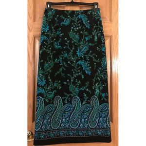 Briggs 10 Paisley Floral Long Skirt Slit Moleskin